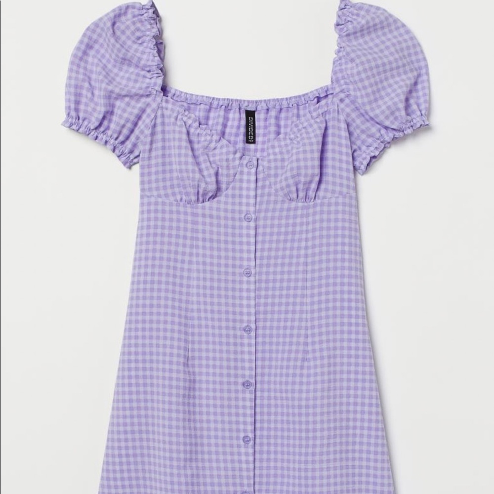 H&M Divided Purple Check Dress